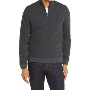 Ted Baker Caravan Quarter Zip Pullover Sweater Charcoal Gray S